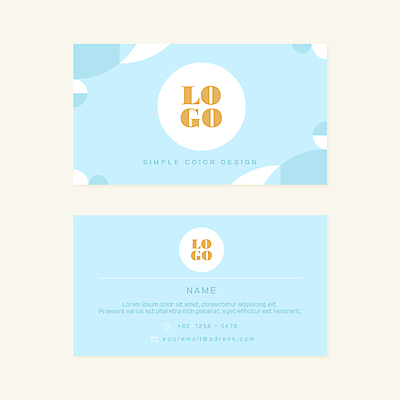 디자인 하늘색 일러스트 비즈니스 명함 타이포그라피 사람없음 원형 심플 가로명함 국내일러스트 AI파일 도형 문자 파란색 파일형식 벡터