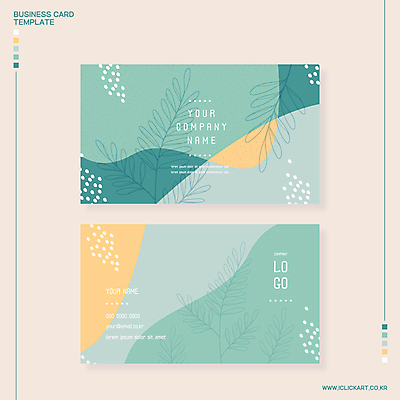 식물 줄기 잎 일러스트 명함 추상 타이포그라피 사람없음 그래픽 초록색 파스텔톤 보테니컬아트 가로명함 국내일러스트 AI파일 문자 컬러 무늬 파일형식 벡터