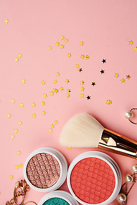 포토 JPG 해외이미지 사람없음 세트 뷰티 화장품 오브젝트 아이섀도 메이크업브러쉬 해외포토 붓 파일형식 이미지허브