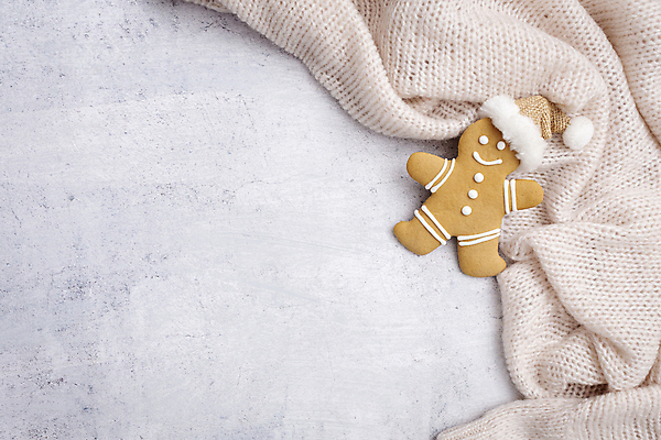 포토 JPG 해외이미지 크리스마스 산타모자 크리스마스용품 실내 사람없음 니트 흰배경 진저맨 진저쿠키 해외포토 모자_잡화 기념일 백그라운드 상의 내부 쿠키 흰색 용품 파일형식 이미지허브