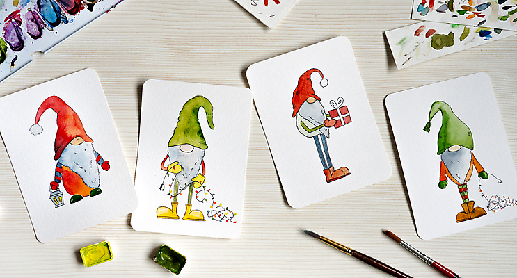 JPG 해외이미지 디자인 크리스마스 겨울 요정 미술 사람없음 산타클로스 물감 축하 붓 카드 난쟁이 크리스마스요정 해외일러스트 계절 기념일 컨셉 문화예술 미술도구 파일형식 이미지허브