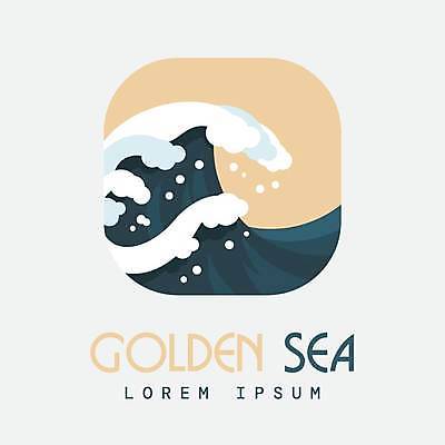 EPS 해외이미지 디자인 파도 일러스트 비즈니스 사람없음 심볼 청록색 베이지색 해외일러스트 바다 컬러 파일형식 벡터 이미지허브