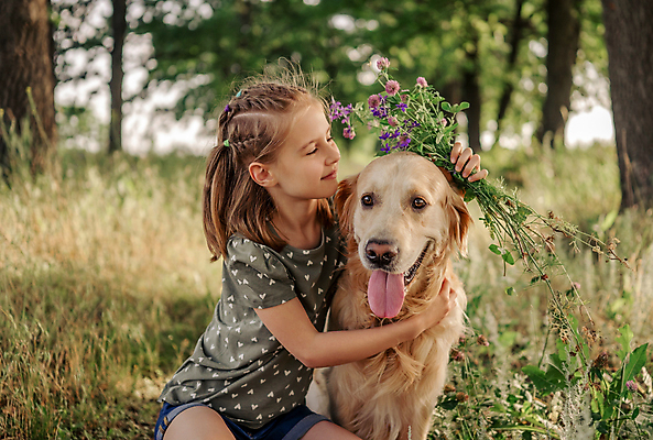 포토 JPG 해외이미지 주간 한마리 여자 꽃 반려견 어린이 안기 휴식 함께함 한명 들기 상반신 야외 옆모습 아웃포커스 친구 반려동물 골든리트리버 소녀한명만 해외포토 자연요소 식물 동물 1 뷰포인트 컨셉 관계 모션 촬영기법 사람 개 리트리버 여자한명만 소녀만 파일형식 이미지허브