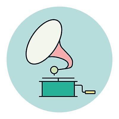 EPS 해외이미지 음악 일러스트 사람없음 소리 레코드 재생 아날로그 축음기 턴테이블 해외일러스트 음향기기 문화예술 골동품 음반 파일형식 벡터 이미지허브