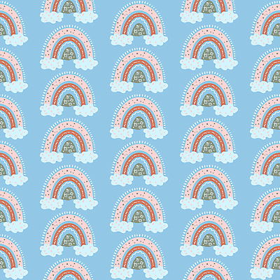 JPG 해외이미지 하늘색 무지개 패턴 일러스트 사람없음 패턴백그라운드 해외일러스트 자연요소 백그라운드 무늬 파란색 파일형식 이미지허브
