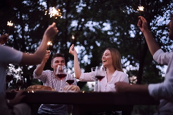 포토 JPG 해외이미지 여자 남자 음식 로우앵글 와인잔 폭죽 들기 여러명 상반신 성인 야외 파티 저녁식사 저녁 레드와인 즐거움 성인만 해외포토 감정 뷰포인트 다수 술잔 모션 사람 이벤트 와인 식사 야간 파일형식 이미지허브