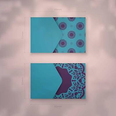 EPS 해외이미지 디자인 백그라운드 패턴 일러스트 명함 사람없음 세트 고급 청록색 만다라 목업 해외일러스트 카드프레임 컬러 컨셉 무늬 프레임 파일형식 벡터 이미지허브