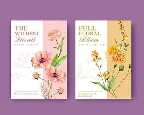 EPS 해외이미지 꽃 분홍색 잎 일러스트 사람없음 주황색 흰색 분위기 민들레 꽃봉오리 손그림 감성 해외일러스트 식물 컬러 컨셉 파일형식 벡터 이미지허브