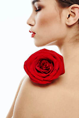 포토 JPG 해외이미지 백인 여자 포즈 한명 상반신 성인 뒷모습 화장 뷰티 장미 눈감음 성인여자한명만 해외포토 서양인 1 꽃 뷰포인트 모션 사람 여자한명만 성인여자만 파일형식 이미지허브