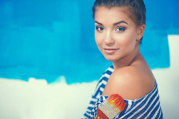 포토 JPG 해외이미지 직업 행복 벽 가사 사다리 노동자 바닥 주택 실내 한명 미소 사람 앉기 내부 파란색 페인트 방 장비 흰색 잡기 붓 업무 수리 롤러 화가 부활 DIY 업그레이드 신청 해외포토 1 감정 컬러 모션 표정 취미 건물 도구 작업 파일형식 이미지허브