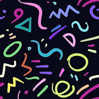 EPS 해외이미지 패턴 곡선 일러스트 사람없음 검은색 패턴백그라운드 원형 낙서 손그림 지그재그 해외일러스트 도형 선 컬러 백그라운드 무늬 파일형식 벡터 이미지허브