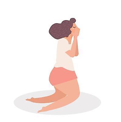 EPS 해외이미지 전신 여자 일러스트 한명 성인 슬픔 울음 무릎꿇기 눈물 우울감 우울증 성인여자한명만 해외일러스트 1 감정 모션 표정 사람 질병 여자한명만 성인여자만 파일형식 벡터 이미지허브