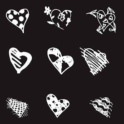 EPS 해외이미지 일러스트 사랑 사람없음 검은색 흰색 하트 손그림 해외일러스트 모양 감정 컬러 파일형식 벡터 이미지허브