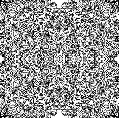 EPS 해외이미지 디자인 백그라운드 라인일러스트 일러스트 미술 사람없음 화려 라인아트 대칭 만다라 스타일 해외일러스트 선 컨셉 문화예술 파일형식 벡터 이미지허브