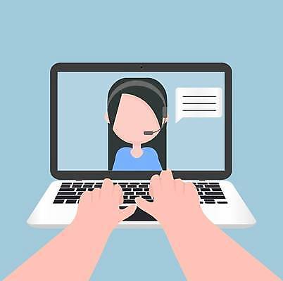 EPS 해외이미지 손 여자 하늘색 말풍선 일러스트 비즈니스 한명 상반신 성인 신체부위 비즈니스라이프 노트북 헤드셋 비즈니스우먼 상담원 화상통화 얼굴없음 성인여자한명만 해외일러스트 1 라이프스타일 음향기기 사람 파란색 전자제품 헤드폰 직장인 사무원 통화 여자한명만 성인여자만 파일형식 벡터 이미지허브