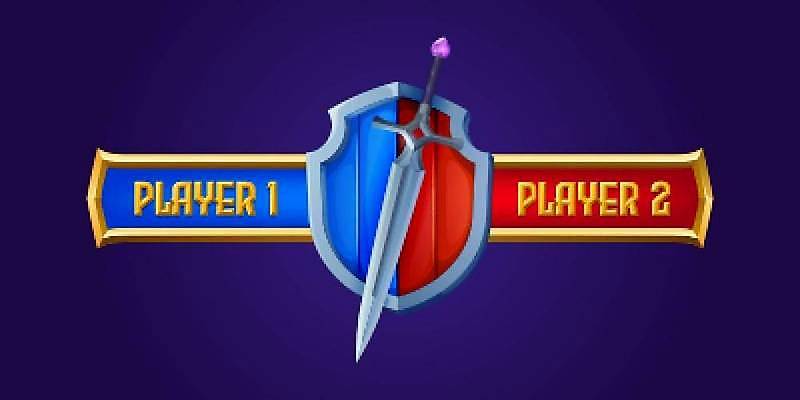 EPS 해외이미지 1 디자인 배너 백그라운드 2 일러스트 부분 놀이 그래픽 컵 빨간색 파란색 디지털 경쟁 대립 정보 도전 게임 발표 중세 칼 사인 싸움 방송 패배 방패 점수 마법 전사 대회 골 엘리먼트 인터페이스 플레이어 해외일러스트 식기 컬러 컨셉 모션 역사 파일형식 벡터이미지허브 