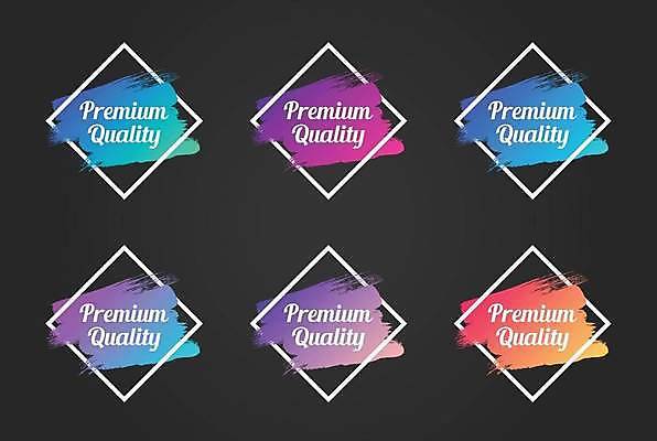 EPS 해외이미지 스티커 일러스트 붓터치 프레임 사람없음 세트 컬러풀 라벨 세일 심볼 프로모션 해외일러스트 컬러 이벤트 파일형식 벡터 이미지허브