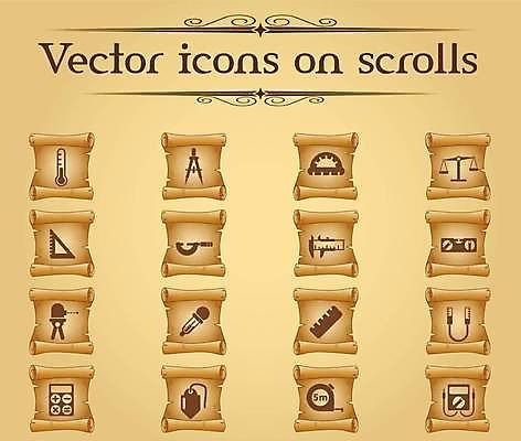 EPS 해외이미지 일러스트 줄자 저울 사람없음 세트 갈색 계산기 빈티지 온도계 스포이트 두루마리 심볼 삼각자 컴파스 각도기 스크롤 양피지 멀티미터 해외일러스트 컬러 컨셉 문구용품 자 장비 피펫 파일형식 벡터 이미지허브