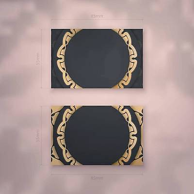EPS 해외이미지 디자인 백그라운드 패턴 일러스트 명함 사람없음 세트 검은색 금색 고급 만다라 목업 해외일러스트 컬러 컨셉 무늬 파일형식 벡터 이미지허브