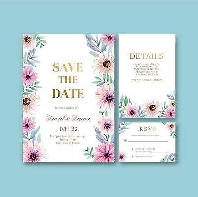 EPS 해외이미지 디자인 꽃 잎 일러스트 타이포그라피 사람없음 청첩장 엽서 해외일러스트 식물 문자 카드_감사 편지 파일형식 벡터 이미지허브