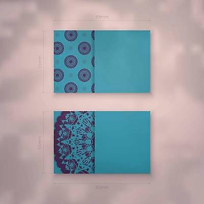 EPS 해외이미지 디자인 백그라운드 패턴 일러스트 명함 사람없음 세트 고급 청록색 만다라 목업 해외일러스트 카드프레임 컬러 컨셉 무늬 프레임 파일형식 벡터 이미지허브