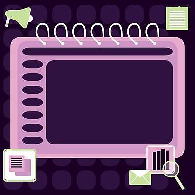 EPS 해외이미지 백그라운드 일러스트 돋보기 그래프 프레임 사람없음 확성기 메모지 카피스페이스 해외일러스트 사무용품 공백 파일형식 벡터 이미지허브