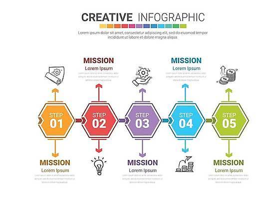 EPS 해외이미지 화살표 일러스트 비즈니스 사람없음 컬러풀 인포그래픽 단계 미션 해외일러스트 컬러 파일형식 벡터 이미지허브