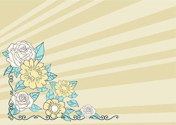 EPS 해외이미지 꽃 잎 일러스트 사람없음 노란색 빈티지 꽃프레임 해외일러스트 식물 컬러 컨셉 프레임 파일형식 벡터 이미지허브