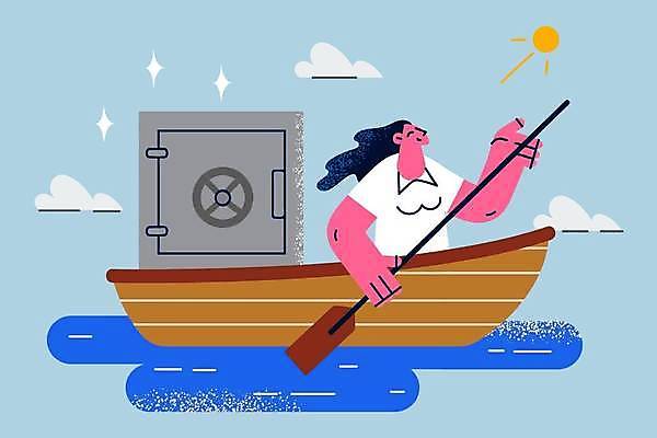 EPS 해외이미지 여자 이동 일러스트 비즈니스 항해 한명 상반신 성인 비즈니스우먼 운반 승차 나룻배 금고 노젓기 나무배 성인여자한명만 해외일러스트 1 컨셉 배_교통 모션 사람 직장인 여자한명만 성인여자만 파일형식 벡터 이미지허브