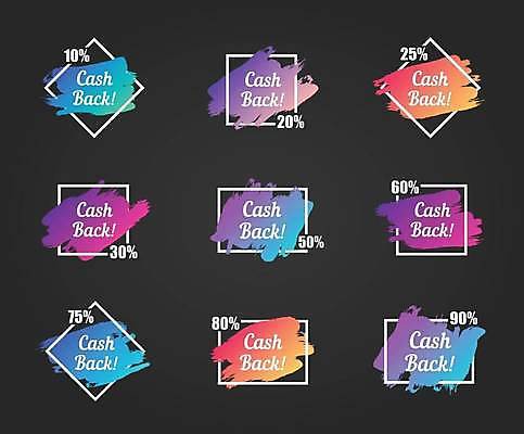 EPS 해외이미지 스티커 일러스트 붓터치 프레임 사람없음 세트 컬러풀 라벨 세일 퍼센트 심볼 프로모션 해외일러스트 컬러 이벤트 특수기호 파일형식 벡터 이미지허브