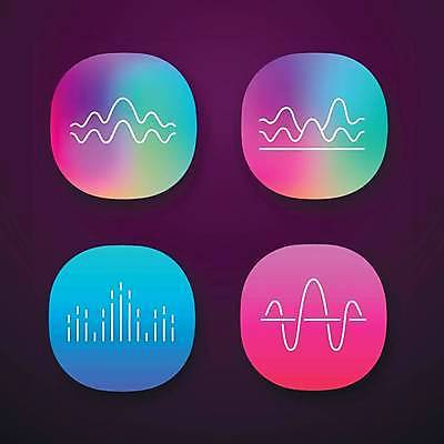 EPS 해외이미지 일러스트 사람없음 컬러풀 어플리케이션 웨이브 그라데이션 주파수 사운드웨이브 해외일러스트 컬러 소리 파일형식 벡터 이미지허브