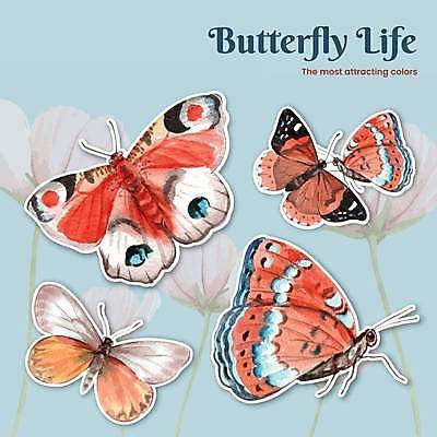 EPS 해외이미지 꽃 나비 스티커 여러마리 일러스트 사람없음 손그림 엘리먼트 해외일러스트 식물 다수 곤충 파일형식 벡터 이미지허브