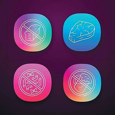 EPS 해외이미지 일러스트 맥주 사탕 육류 사람없음 컬러풀 금지 어플리케이션 식빵 그라데이션 글루텐프리 글루틴 해외일러스트 빵 컬러 식재료 디저트 주류 파일형식 벡터 이미지허브