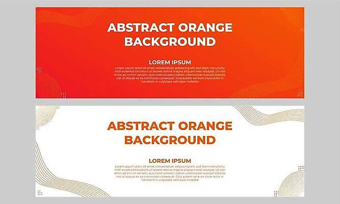 EPS 해외이미지 디자인 가로배너 백그라운드 일러스트 추상 사람없음 세트 주황색 흰색 웨이브 해외일러스트 배너 컬러 무늬 가로 파일형식 벡터 이미지허브