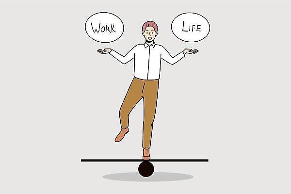 EPS 해외이미지 전신 남자 일러스트 비즈니스 한명 성인 회색 비즈니스맨 균형 한발서기 성인남자한명만 워라밸 해외일러스트 1 컬러 서기 사람 직장인 신조어 남자한명만 성인남자만 파일형식 벡터 이미지허브