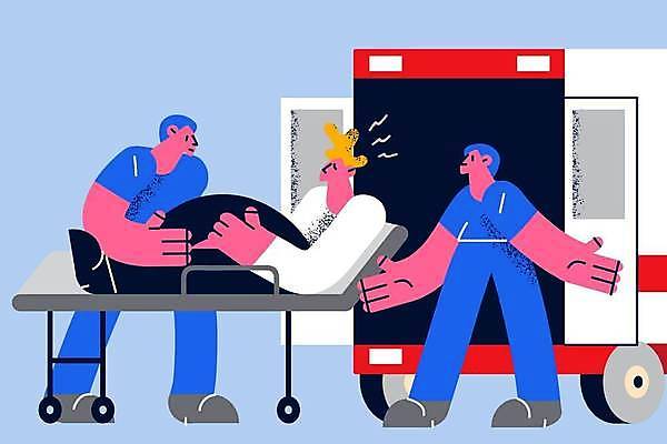 EPS 해외이미지 전신 남자 유니폼 일러스트 서기 성인 세명 눕기 고통 환자 의료진 의사 긴급 찡그림 구급차 간이침대 성인남자만 해외일러스트 직업 옷 감정 의학 모션 자동차 표정 사람 침대 남자만 성인만 파일형식 벡터 이미지허브