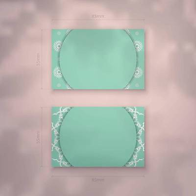 EPS 해외이미지 디자인 백그라운드 패턴 일러스트 명함 사람없음 세트 고급 만다라 민트색 목업 해외일러스트 컬러 컨셉 무늬 파일형식 벡터 이미지허브