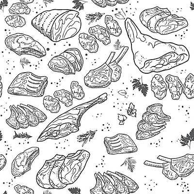 EPS 해외이미지 배너 음식 조각 일러스트 부분 뼈 육류 돼지고기 스테이크 요리 비프스테이크 세트 상점 소고기 신선 양 돼지 소 시장 낙서 구매 상품 스케치 자르기 수집 창고 메뉴 준비 황소 햄 베이컨 양고기 슈퍼마켓 송아지 등심 생식 정육점 해외일러스트 새끼 식재료 포유류 모션 서양음식 미술 쇼핑 파일형식 벡터 이미지허브