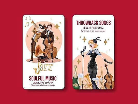 EPS 해외이미지 전신 여자 남자 연주 일러스트 노래 손짓 성인 세명 반짝임 연주자 레코드 샴페인 나팔 샴페인잔 트럼펫 축음기 재즈 턴테이블 콘트라베이스 트롬본 성인만 해외일러스트 악기 음악 음향기기 술잔 모션 현악기 주류 사람 음악가 골동품 음반 금관악기 파일형식 벡터 이미지허브