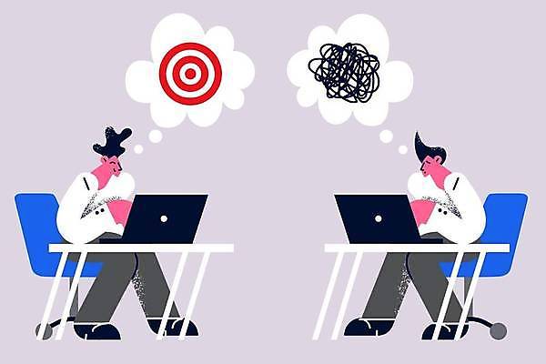 EPS 해외이미지 전신 남자 생각 의자 일러스트 비즈니스 성공 웃음 앉기 성인 두명 노트북 업무 비교 찡그림 책상 성인남자만 해외일러스트 가구 컨셉 모션 표정 사람 전자제품 작업 남자만 성인만 파일형식 벡터 이미지허브