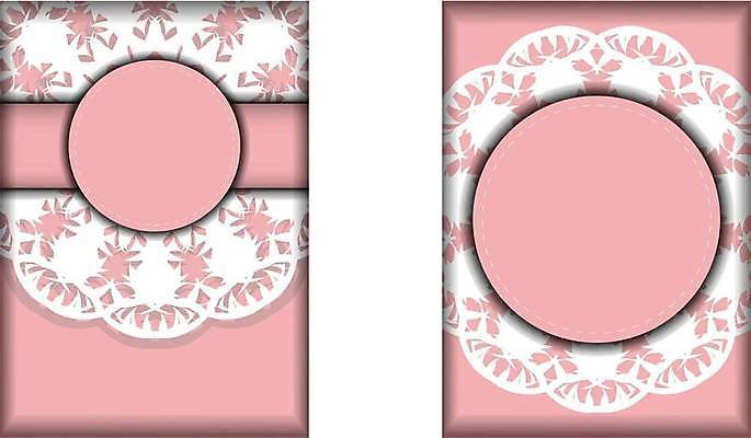 EPS 해외이미지 문양 분홍색 일러스트 프레임 사람없음 세트 원형 화려 고급 빅토리아 카피스페이스 해외일러스트 도형 컬러 컨셉 공백 파일형식 벡터 이미지허브