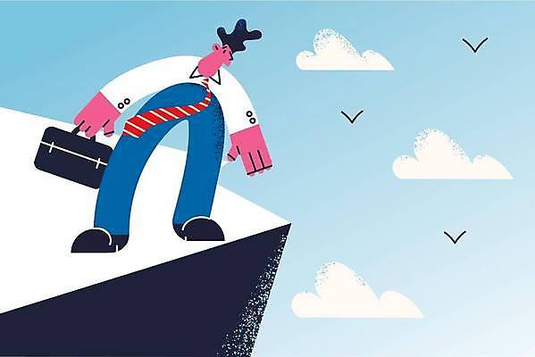 EPS 해외이미지 전신 남자 일러스트 비즈니스 하늘 한명 서기 들기 성인 절벽 도전 비즈니스맨 위험 성인남자한명만 내려보기 해외일러스트 1 컨셉 모션 사람 직장인 남자한명만 성인남자만 파일형식 벡터 이미지허브