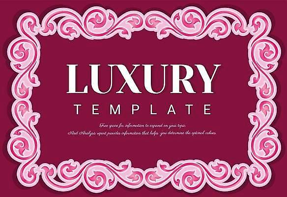 EPS 해외이미지 분홍색 일러스트 프레임 사람없음 금색 고급 테두리 버건디 해외일러스트 컬러 컨셉 빨간색 파일형식 벡터 이미지허브