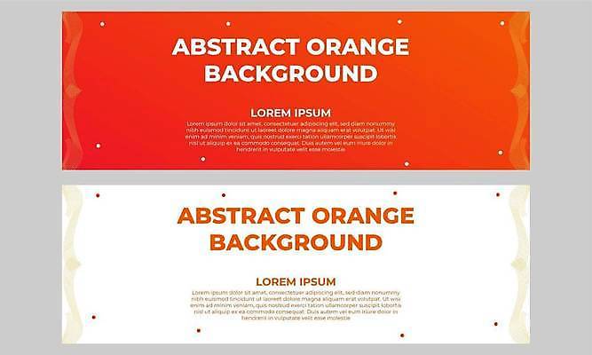 EPS 해외이미지 디자인 가로배너 백그라운드 일러스트 추상 프레임 사람없음 세트 주황색 흰색 웨이브 해외일러스트 배너 컬러 무늬 가로 파일형식 벡터 이미지허브