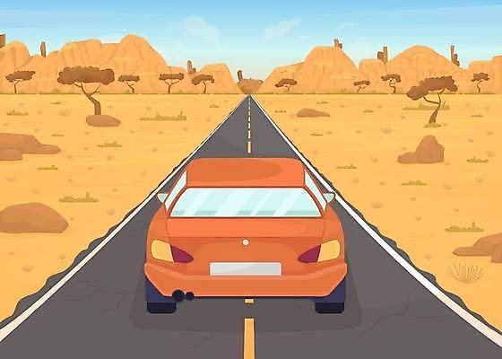 EPS 해외이미지 도로 일러스트 자동차 사람없음 사막 해외일러스트 길 육상교통 교통시설 파일형식 벡터 이미지허브