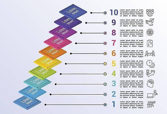 EPS 해외이미지 시계 일러스트 비즈니스 협력 사람모양 사람없음 숫자 인포그래픽 얼굴모양 정사각형 계단식 단계 무지개색 순서 타임라인 해외일러스트 모양 도형 문자 얼굴 컬러풀 파일형식 벡터 이미지허브