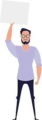 EPS 해외이미지 전신 디자인 배너 남자 백그라운드 컨셉 일러스트 아이디어 프레임 한명 들기 성인 팻말 잡기 메시지 보여주기 시위 혁명 집회 항의 얼굴없음 성인남자한명만 해외일러스트 1 모션 사람 남자한명만 성인남자만 파일형식 벡터 이미지허브