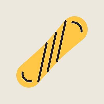 EPS 해외이미지 일러스트 사람없음 노란색 스노우보드 해외일러스트 컬러 보드_스포츠 파일형식 벡터 이미지허브