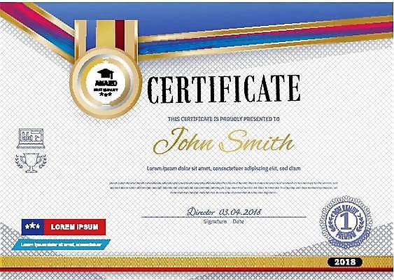 EPS 해외이미지 교육 일러스트 학사모 타이포그라피 사람없음 파란색 상패 트로피 메달 임명장 상장프레임 해외일러스트 문자 모자_잡화 컬러 졸업 프레임 상_우승 상_상패 파일형식 벡터 이미지허브