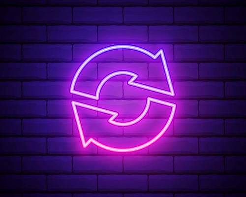 EPS 해외이미지 화살표 벽 일러스트 사람없음 빛 보라색 순환 네온 네온아트 해외일러스트 컬러 모션 파일형식 벡터 이미지허브